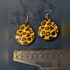Leopard Print Earrings Handpainted